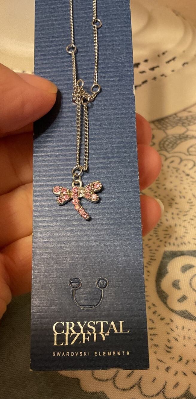 Crystale Anklets Pink Rhinestone Swarovski Crystals Dragonfly Adjustable